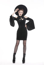 Load image into Gallery viewer, Gothic lace up neck dress with sexy hollow shoulders DW269 - Gothlolibeauty