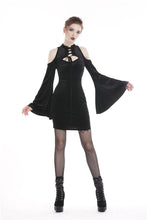 Load image into Gallery viewer, Gothic lace up neck dress with sexy hollow shoulders DW269 - Gothlolibeauty