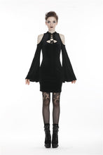 Load image into Gallery viewer, Gothic lace up neck dress with sexy hollow shoulders DW269 - Gothlolibeauty
