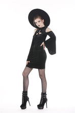 Load image into Gallery viewer, Gothic lace up neck dress with sexy hollow shoulders DW269 - Gothlolibeauty