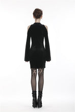 Load image into Gallery viewer, Gothic lace up neck dress with sexy hollow shoulders DW269 - Gothlolibeauty