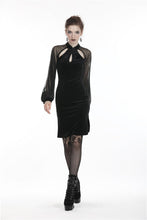 Load image into Gallery viewer, Retro Black tight dress with mesh sleeves DW270 - Gothlolibeauty