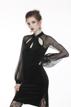 Load image into Gallery viewer, Retro Black tight dress with mesh sleeves DW270 - Gothlolibeauty
