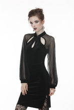 Load image into Gallery viewer, Retro Black tight dress with mesh sleeves DW270 - Gothlolibeauty