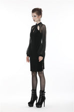 Load image into Gallery viewer, Retro Black tight dress with mesh sleeves DW270 - Gothlolibeauty