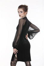 Load image into Gallery viewer, Retro Black tight dress with mesh sleeves DW270 - Gothlolibeauty