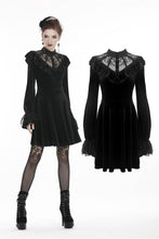Load image into Gallery viewer, Gothic lolita lace V neck velvet dress DW276 - Gothlolibeauty