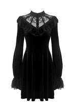 Load image into Gallery viewer, Gothic lolita lace V neck velvet dress DW276 - Gothlolibeauty