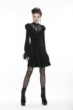 Load image into Gallery viewer, Gothic lolita lace V neck velvet dress DW276 - Gothlolibeauty