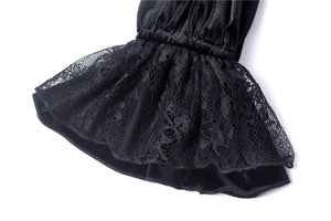 Gothic lolita lace V neck velvet dress DW276 - Gothlolibeauty