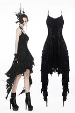 Load image into Gallery viewer, Gothic feather lace side long hem dress DW277 - Gothlolibeauty