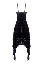 Load image into Gallery viewer, Gothic feather lace side long hem dress DW277 - Gothlolibeauty