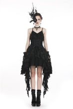Load image into Gallery viewer, Gothic feather lace side long hem dress DW277 - Gothlolibeauty