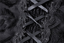 Load image into Gallery viewer, Gothic feather lace side long hem dress DW277 - Gothlolibeauty