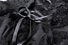 Load image into Gallery viewer, Gothic feather lace side long hem dress DW277 - Gothlolibeauty