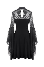 Load image into Gallery viewer, Gothic flower neck lace mesh sleeves dress DW280 - Gothlolibeauty