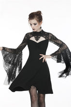 Load image into Gallery viewer, Gothic flower neck lace mesh sleeves dress DW280 - Gothlolibeauty