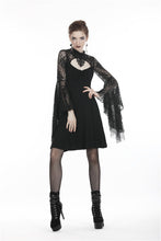 Load image into Gallery viewer, Gothic flower neck lace mesh sleeves dress DW280 - Gothlolibeauty