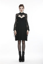 Load image into Gallery viewer, Gothic flower neck lace mesh sleeves dress DW280 - Gothlolibeauty