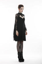 Load image into Gallery viewer, Gothic flower neck lace mesh sleeves dress DW280 - Gothlolibeauty
