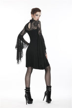 Load image into Gallery viewer, Gothic flower neck lace mesh sleeves dress DW280 - Gothlolibeauty