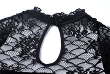 Load image into Gallery viewer, Gothic flower neck lace mesh sleeves dress DW280 - Gothlolibeauty