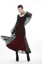 Load image into Gallery viewer, Gothic elegant red velvet lace long dress DW286 - Gothlolibeauty