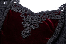 Load image into Gallery viewer, Gothic elegant red velvet lace long dress DW286 - Gothlolibeauty