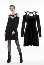 Load image into Gallery viewer, Black punk sexy velvet women dress DW287 - Gothlolibeauty