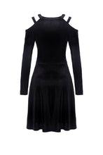 Load image into Gallery viewer, Black punk sexy velvet women dress DW287 - Gothlolibeauty