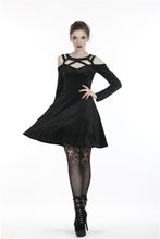 Load image into Gallery viewer, Black punk sexy velvet women dress DW287 - Gothlolibeauty