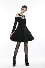 Load image into Gallery viewer, Black punk sexy velvet women dress DW287 - Gothlolibeauty