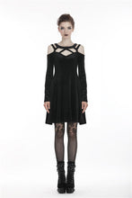Load image into Gallery viewer, Black punk sexy velvet women dress DW287 - Gothlolibeauty