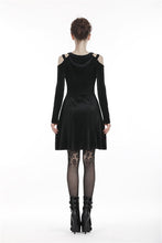 Load image into Gallery viewer, Black punk sexy velvet women dress DW287 - Gothlolibeauty