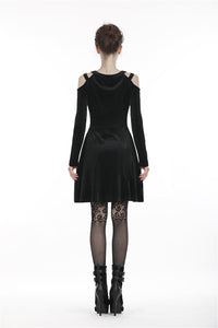 Black punk sexy velvet women dress DW287 - Gothlolibeauty