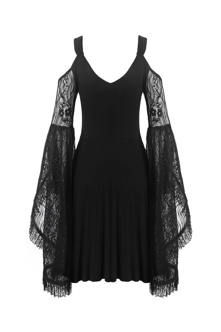 Gothic lace up chest dress with big lace sleeves DW289 DARK IN LOVE Gothic lace up chest dress with big lace sleeves DW289 DARK IN LOVE