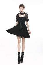 Load image into Gallery viewer, Black lolita lace up halter dress with necklace design DW298 - Gothlolibeauty