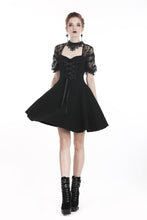 Load image into Gallery viewer, Black lolita lace up halter dress with necklace design DW298 - Gothlolibeauty