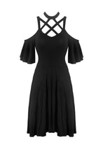 Load image into Gallery viewer, Punk off shoulder sexy dress with back lace up DW304 - Gothlolibeauty