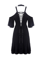 Load image into Gallery viewer, Punk off shoulder sexy dress with back lace up DW304 - Gothlolibeauty
