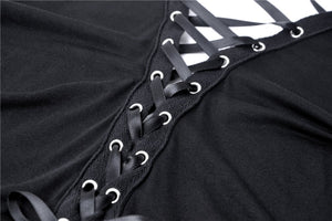Punk off shoulder sexy dress with back lace up DW304 - Gothlolibeauty