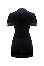 Load image into Gallery viewer, Black lady vintage lace up chest bodycon dress DW308 - Gothlolibeauty