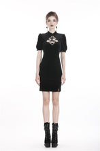Load image into Gallery viewer, Black lady vintage lace up chest bodycon dress DW308 - Gothlolibeauty