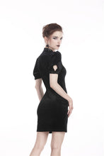 Load image into Gallery viewer, Black lady vintage lace up chest bodycon dress DW308 - Gothlolibeauty