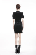 Load image into Gallery viewer, Black lady vintage lace up chest bodycon dress DW308 - Gothlolibeauty