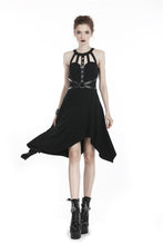 Load image into Gallery viewer, Punk dress with asymmetrical hem DW310 - Gothlolibeauty