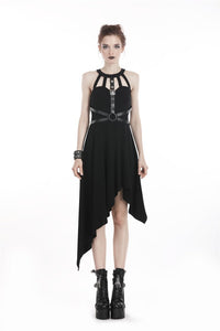 Punk dress with asymmetrical hem DW310 - Gothlolibeauty