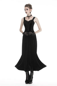 Gothic women maxi strap dress DW322 - Gothlolibeauty