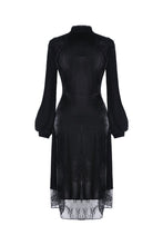Load image into Gallery viewer, Black women velvet sexy goth dress DW325 - Gothlolibeauty