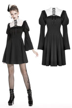 Load image into Gallery viewer, Cute goth outfits chiffon dress with white lace up chest DW328 - Gothlolibeauty